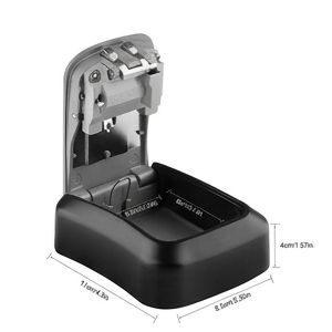DG-WAVES Key Safe Grey – Outdoor Wall Mounted Lock Box with 4-Digit Combination