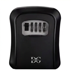 DG-WAVES Key Safe Black – Outdoor Wall Mounted Lock Box with 4-Digit Combination