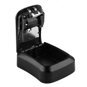 DG-WAVES Key Safe Black – Outdoor Wall Mounted Lock Box with 4-Digit Combination