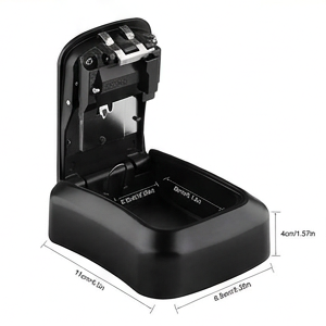 DG-WAVES Key Safe Black – Outdoor Wall Mounted Lock Box with 4-Digit Combination