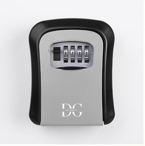 DG-WAVES Key Safe Grey – Outdoor Wall Mounted Lock Box with 4-Digit Combination