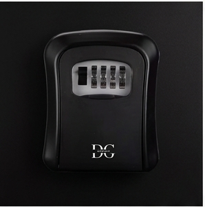 DG-WAVES Key Safe Black – Outdoor Wall Mounted Lock Box with 4-Digit Combination