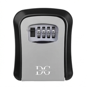 DG-WAVES Key Safe Grey – Outdoor Wall Mounted Lock Box with 4-Digit Combination