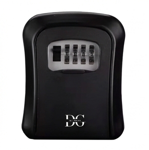 DG-WAVES Key Safe Black – Outdoor Wall Mounted Lock Box with 4-Digit Combination
