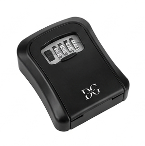 DG-WAVES Key Safe Black – Outdoor Wall Mounted Lock Box with 4-Digit Combination