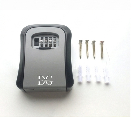 DG-WAVES Key Safe Grey – Outdoor Wall Mounted Lock Box with 4-Digit Combination